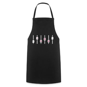1989 Anniversaire Ingénieur du son DJ Disco - Tablier de cuisine - noir - Devant - AI Model Male 185 dark (185cm)