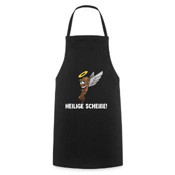 Heilige Scheiße - Kochschürze - Schwarz - Vorne - AI Model Male 185 dark (185cm)
