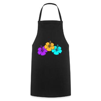 hibiskus - Kochschürze - Schwarz - Vorne - AI Model Male 185 dark (185cm)