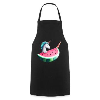 Licorne de pastèque - Tablier de cuisine - noir - Devant - AI Model Male 185 dark (185cm)