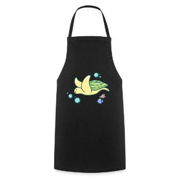 Tortue mignonne - Tablier de cuisine - noir - Devant - AI Model Male 185 dark (185cm)