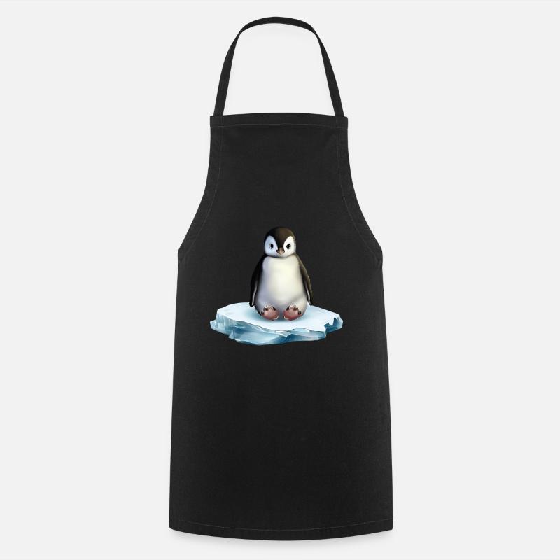 Penguin on an ice floe - Cooking Apron - black