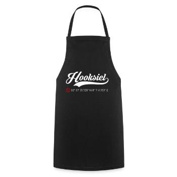 Hooksiel Koordinaten - Kochschürze - Schwarz - Vorne - AI Model Male 185 dark (185cm)