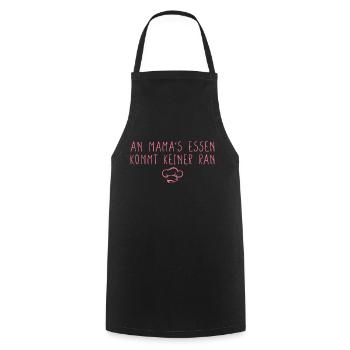 An Mamas Essen kommt keiner ran Köchin - Kochschürze - Schwarz - Vorne - AI Model Male 185 dark (185cm)
