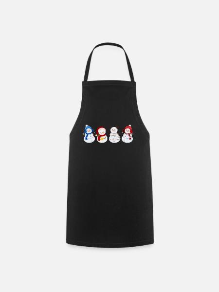 snowman. christmas gift - Cooking Apron - black