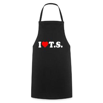 I love ts - Kochschürze - Schwarz - Vorne - AI Model Male 185 dark (185cm)