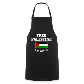 Free palestine - Cooking Apron - black - Front - AI Model Male 185 dark (185cm)