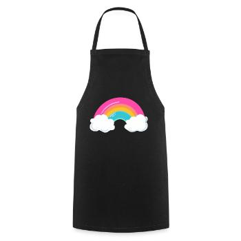 Mignon arc-en-ciel nuageux - Tablier de cuisine - noir - Devant - AI Model Male 185 dark (185cm)