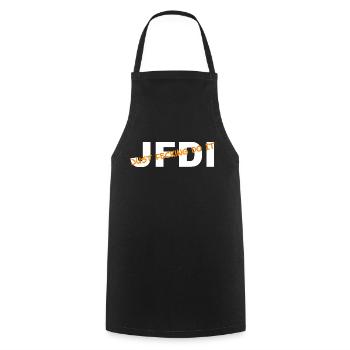 JFDI - Just Feckin Do It - Cooking Apron - black - Front - AI Model Male 185 dark (185cm)