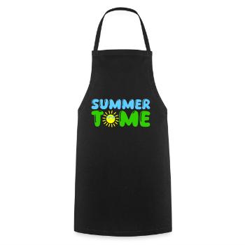 Summer Time - Cooking Apron - black - Front - AI Model Male 185 dark (185cm)
