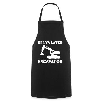 See Ya Later Excavator Baggerfahrer - Kochschürze - Schwarz - Vorne - AI Model Male 185 dark (185cm)