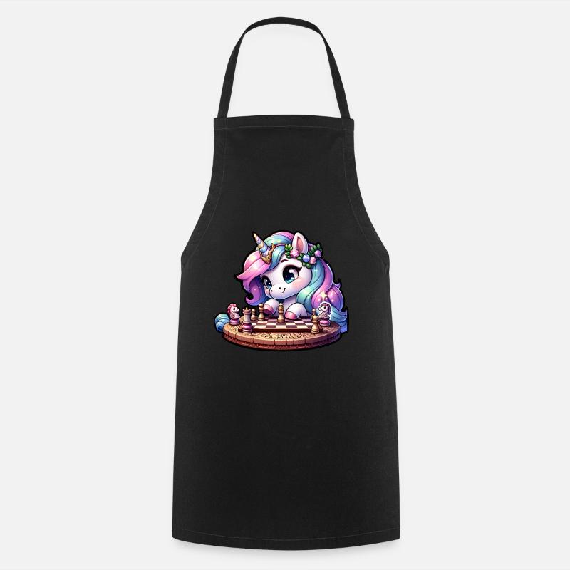 Échecs Licorne - Tablier de cuisine - noir