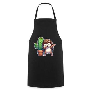 Hedgehog Cactus - Cooking Apron - black - Front - AI Model Male 185 dark (185cm)