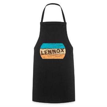 Texte vintage Lennox - Tablier de cuisine - noir - Devant - AI Model Male 185 dark (185cm)