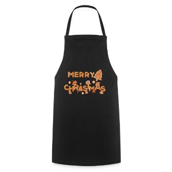 Cookie Merry Christmas - Cooking Apron - black - Front - AI Model Male 185 dark (185cm)