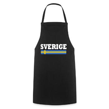 Drapeau de la Suède - Tablier de cuisine - noir - Devant - AI Model Male 185 dark (185cm)
