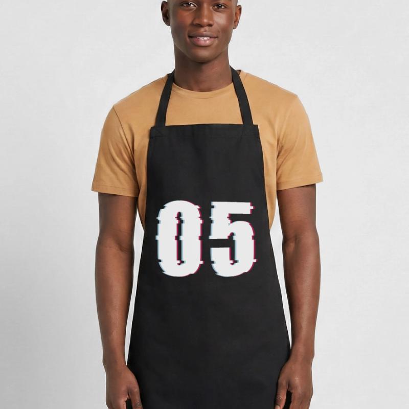 Five 5 Five 05 Number Effect Distorted Number Cooking Apron