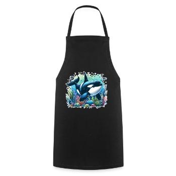 Orque Épaulard - Tablier de cuisine - noir - Devant - AI Model Male 185 dark (185cm)