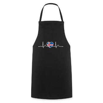 Islande Heartline Heartbeat Scandinavie Vacances - Tablier de cuisine - noir - Devant - AI Model Male 185 dark (185cm)