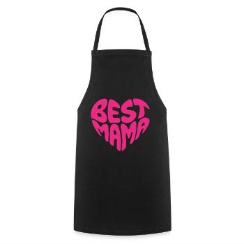 Best Mama Retro Heart Design Mother’s Day Design - Cooking Apron - black - Front - AI Model Male 185 dark (185cm)