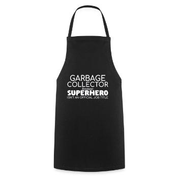 Garbage collector Superhero - Cooking Apron - black - Front - AI Model Male 185 dark (185cm)