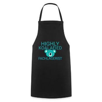 Fachlagerist Koalafied - Kochschürze - Schwarz - Vorne - AI Model Male 185 dark (185cm)