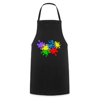 Splashes of paint blots paint splash painter artist - Cooking Apron - black - Front - AI Model Male 185 dark (185cm)