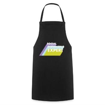 Social distancing expert - Cooking Apron - black - Front - AI Model Male 185 dark (185cm)