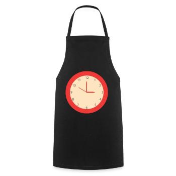 Uhr - Kochschürze - Schwarz - Vorne - AI Model Male 185 dark (185cm)