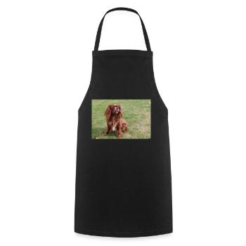 cavalier king charles spaniel sitting - Cooking Apron - black - Front - AI Model Male 185 dark (185cm)