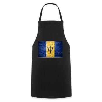 Drapeau de la Barbade Graffiti sur mur de briques - Tablier de cuisine - noir - Devant - AI Model Male 185 dark (185cm)