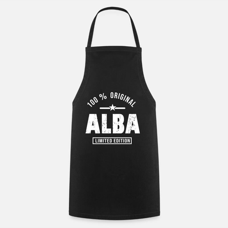 first name ALBA personalized gift. - Cooking Apron - black
