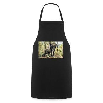 l'éléphant - Tablier de cuisine - noir - Devant - AI Model Male 185 dark (185cm)