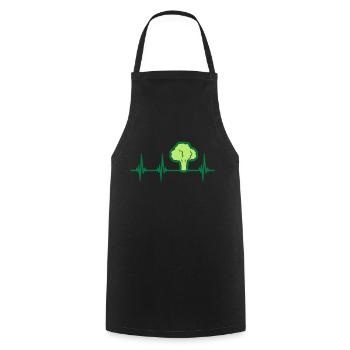 Pulse Broccoli Heartbeat - Cooking Apron - black - Front - AI Model Male 185 dark (185cm)