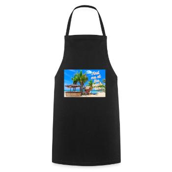Find me at the beach bar - Cooking Apron - black - Front - AI Model Male 185 dark (185cm)