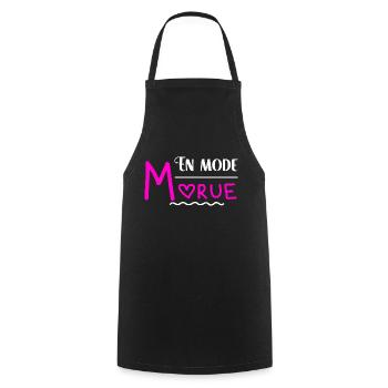 En mode morue cadeau humour femme provoque - Tablier de cuisine - noir - Devant - AI Model Male 185 dark (185cm)