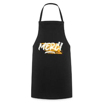 Merci - Tablier de cuisine - noir - Devant - AI Model Male 185 dark (185cm)