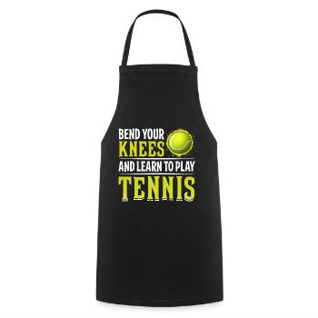 Apprendre à jouer au tennis Drôles de sportifs - Tablier de cuisine - noir - Devant - AI Model Male 185 dark (185cm)