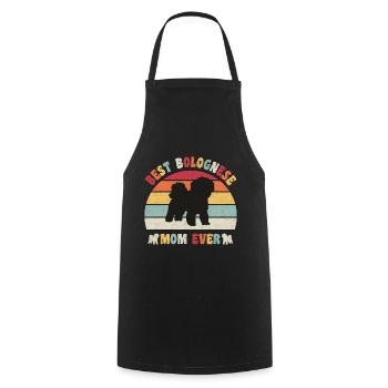 Meilleure maman bolognaise jamais amateurs de chiens vintage rétro - Tablier de cuisine - noir - Devant - AI Model Male 185 dark (185cm)