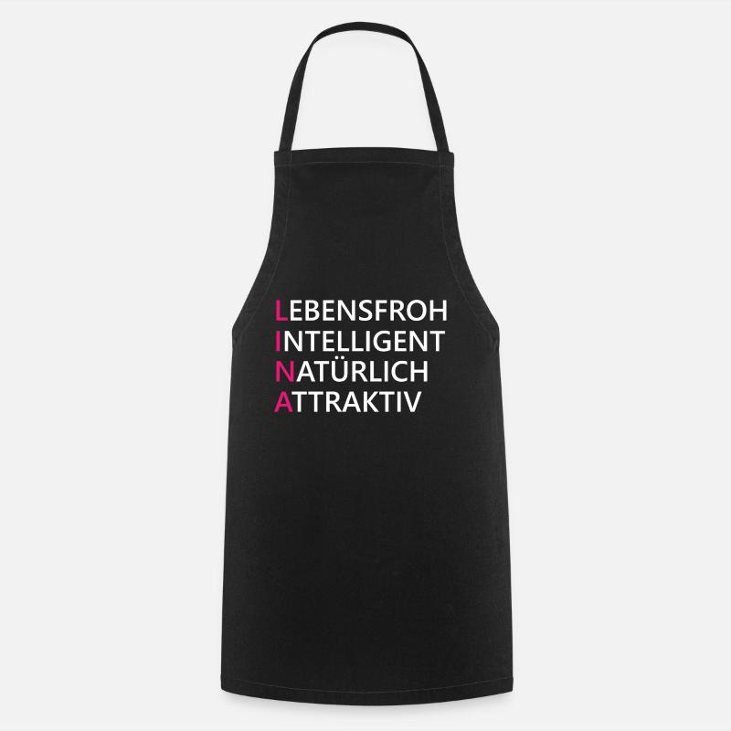 Lina Name Geschenk - Kochschürze - Schwarz