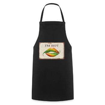 I'm Hot - Cooking Apron - black - Front - AI Model Male 185 dark (185cm)