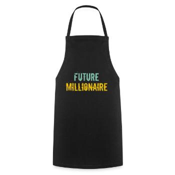 Future Millionaire, Motivationsfinanzierung - Kochschürze - Schwarz - Vorne - AI Model Male 185 dark (185cm)