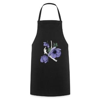 Flowers and bones - Cooking Apron - black - Front - AI Model Male 185 dark (185cm)