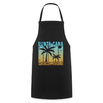 Punta Cana République dominicaine - Tablier de cuisine - noir - Devant - AI Model Male 185 dark (185cm)