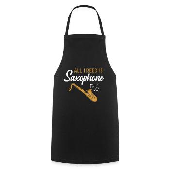 Saxophone Musician Jazz Saxophonist Orchestra - Cooking Apron - black - Front - AI Model Male 185 dark (185cm)