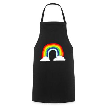 Regenbogen Wolken Cartoon - Kochschürze - Schwarz - Vorne - AI Model Male 185 dark (185cm)