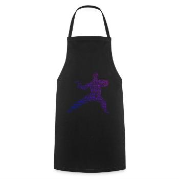 Kungfu Wushu Herren Kung Fu Damen Kampfsport - Kochschürze - Schwarz - Vorne - AI Model Male 185 dark (185cm)