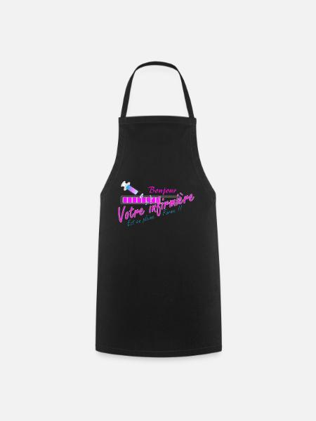 Logo infirmiere seringue - Tablier de cuisine - noir