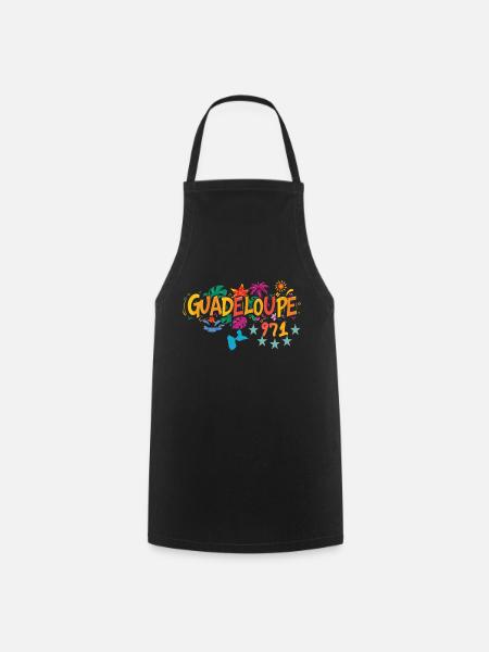 Carte de la Guadeloupe 971 - idee cadeau souvenir - Tablier de cuisine - noir
