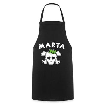 Piratin Marta Design für Mädchen und Frauen - Kochschürze - Schwarz - Vorne - AI Model Male 185 dark (185cm)